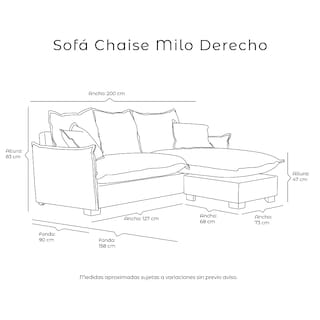 Foto 7 | Sofá Chaise Dicasa Milo Color Gris Oscuro