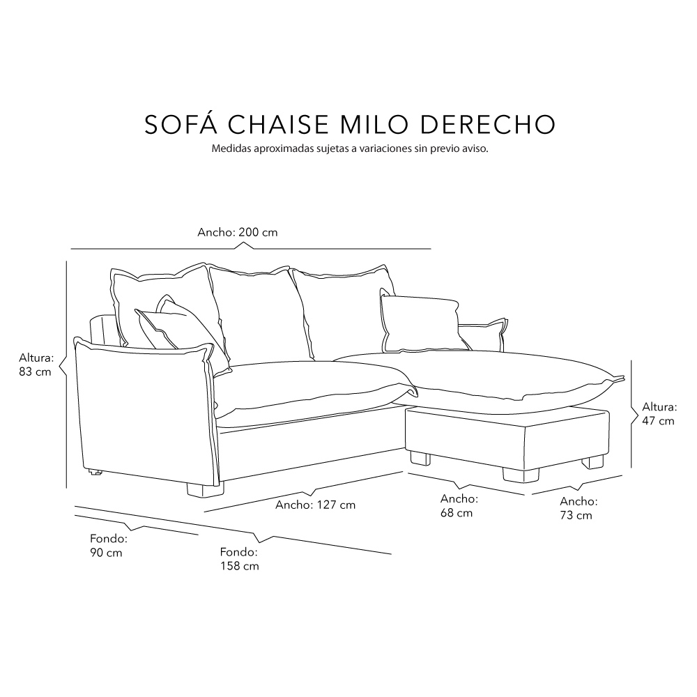 Foto 7 | Sofá Chaise Dicasa Milo Color Gris Oscuro