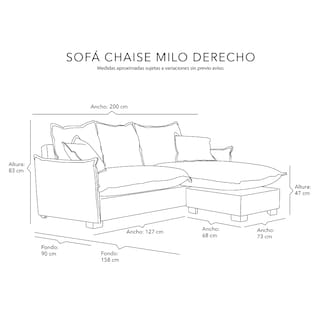 Foto 7 | Sofá Chaise Dicasa Milo Color Gris Oscuro
