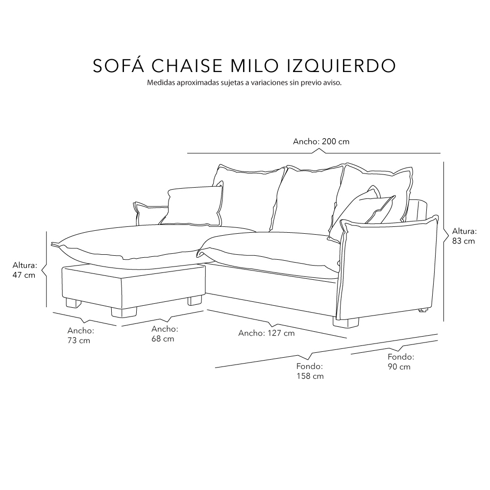 Foto 9 pulgar | Sofá Chaise Dicasa Milo Color Gris Oscuro