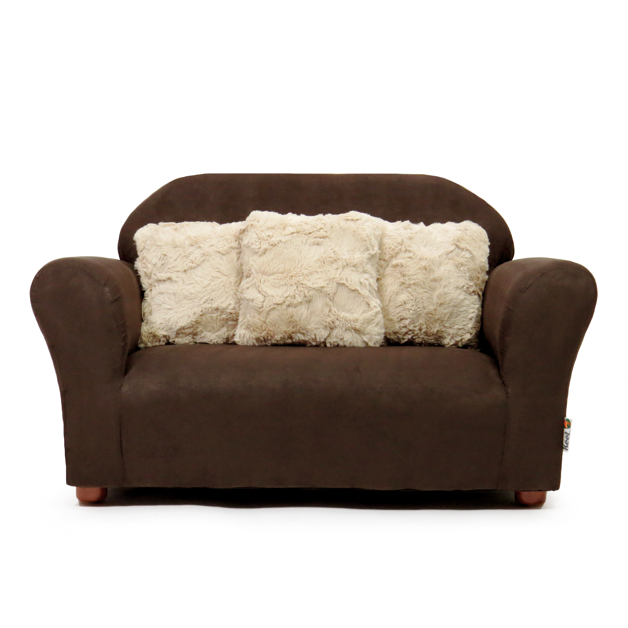 Sofá Infantil Tapizado en Microsuede con 3 Almohadas