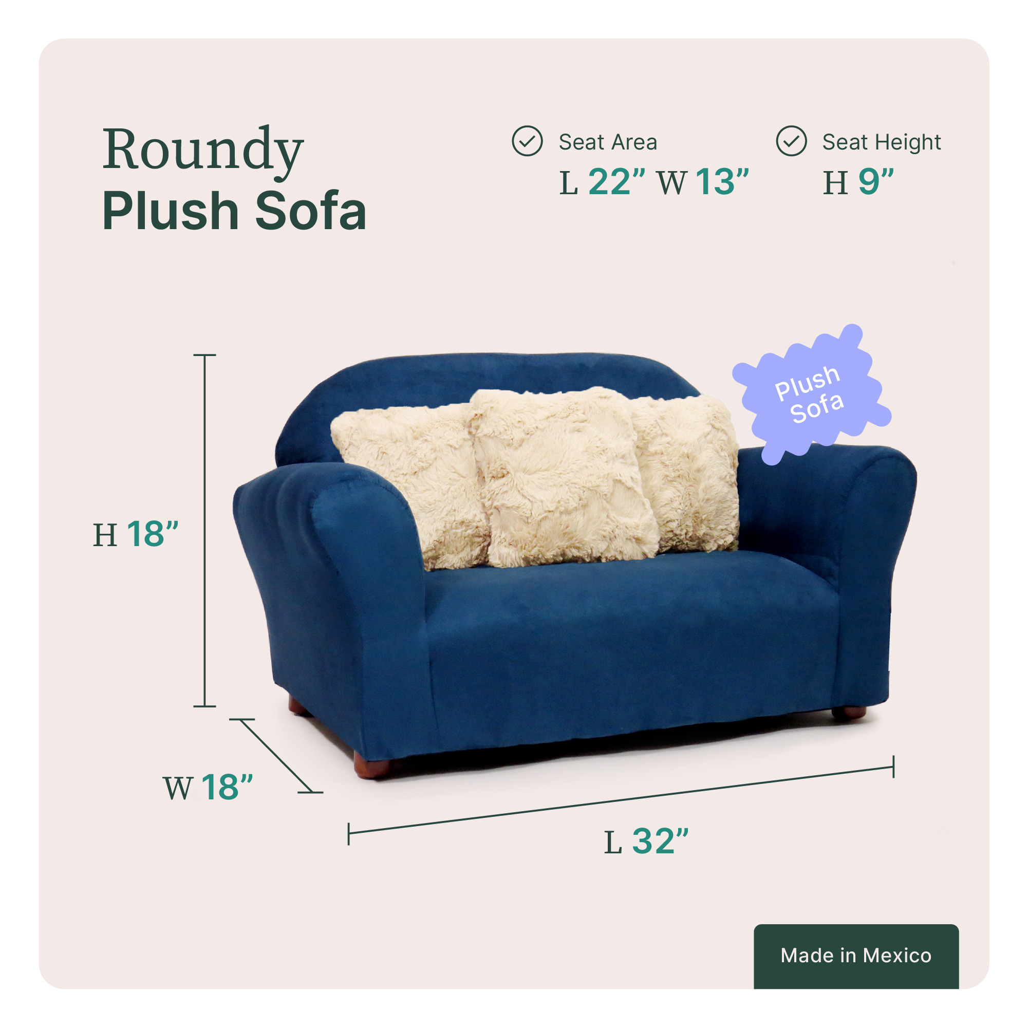 Foto 6 pulgar | Sofá Tapizado en Microsuede con 3 Almohadas