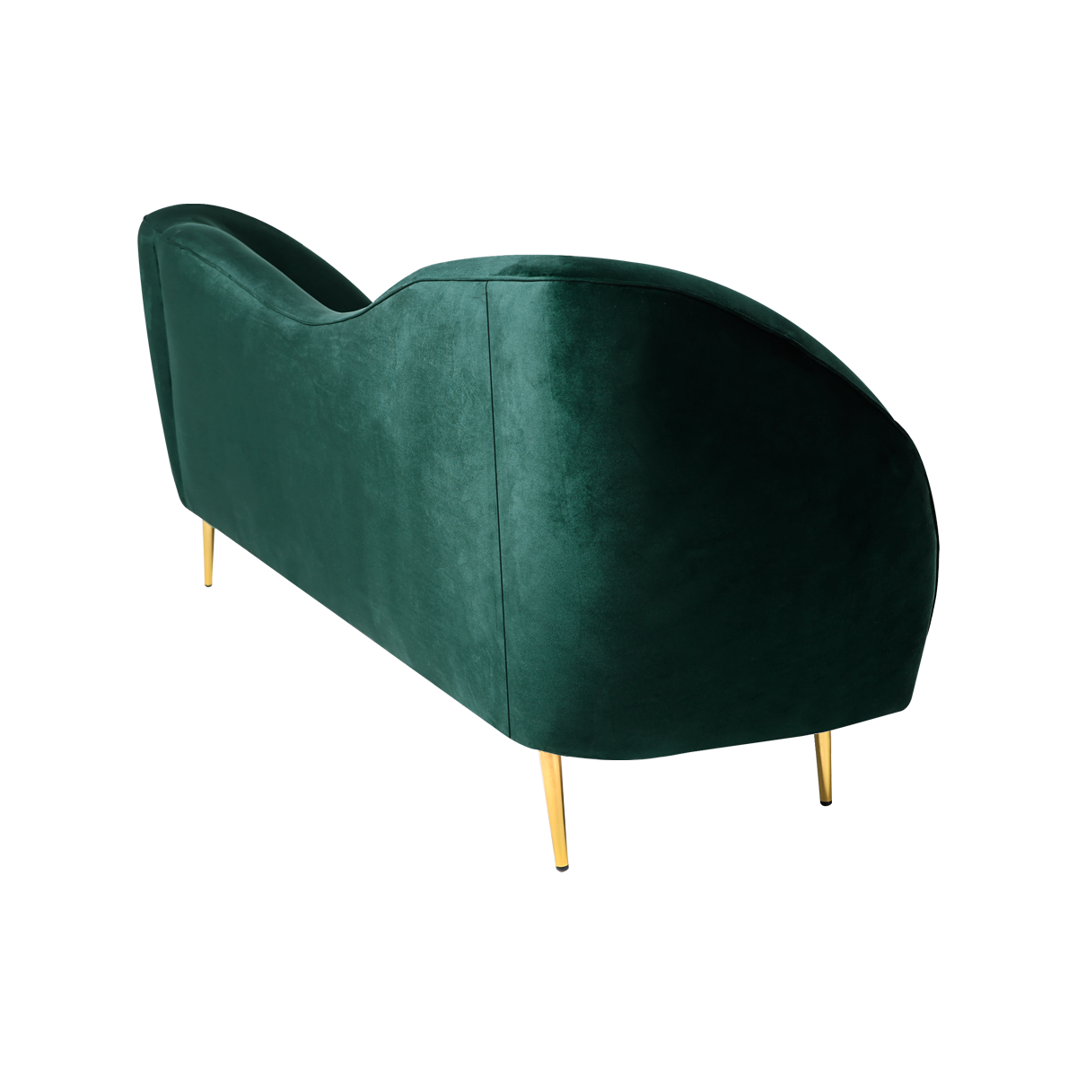 Foto 4 pulgar | Sofá De 3 Plazas Tapizado En Terciopelo Verde. Estructura De Madera Sólida Y Patas De Metal