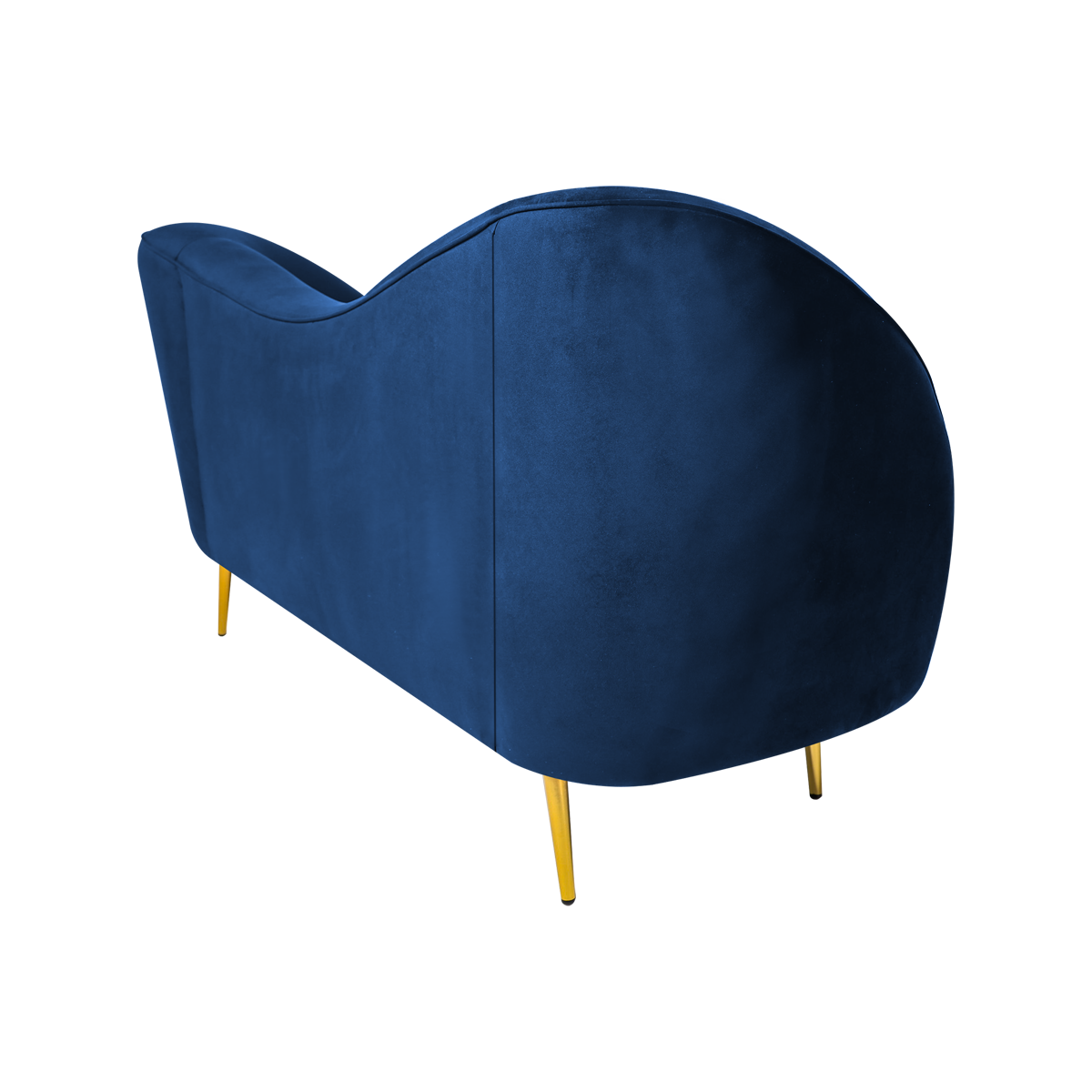 Foto 4 pulgar | Sofá De 2 Plazas Tapizado En Terciopelo Azul. Estructura De Madera Sólida Y Patas De Metal