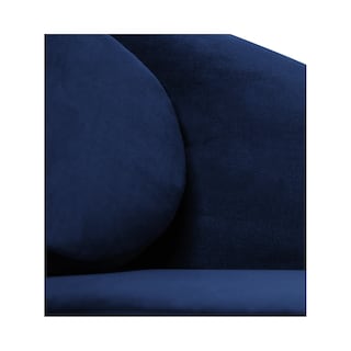 Foto 5 | Sofá De 2 Plazas Tapizado En Terciopelo Azul. Estructura De Madera Sólida Y Patas De Metal