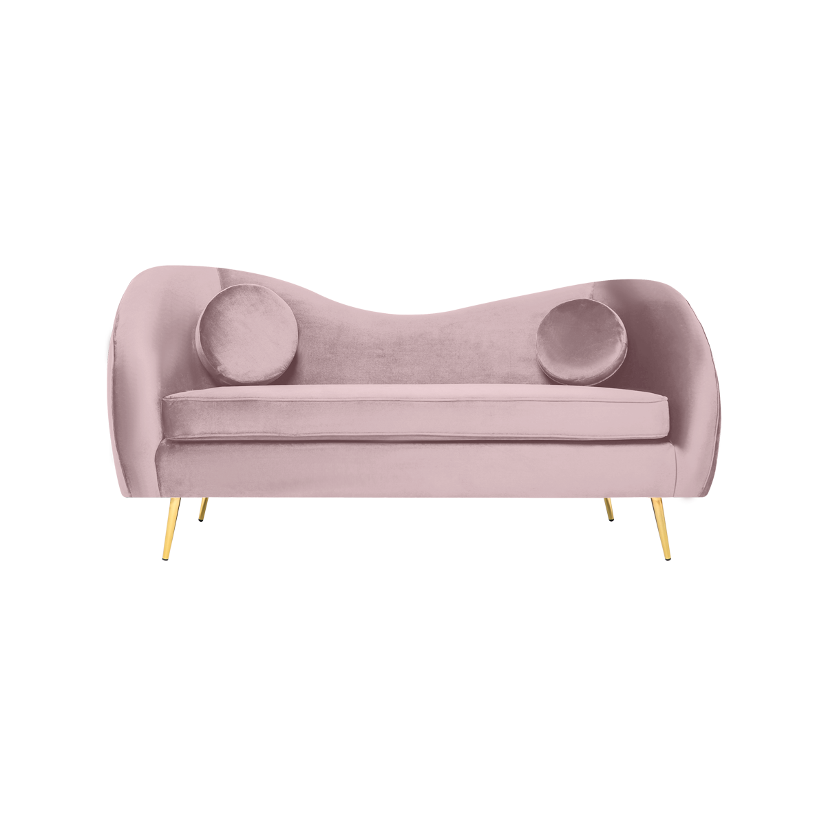 Foto 1 | Sofá De 3 Plazas Tapizado En Terciopelo Rosa. Estructura De Madera Sólida Y Patas De Metal