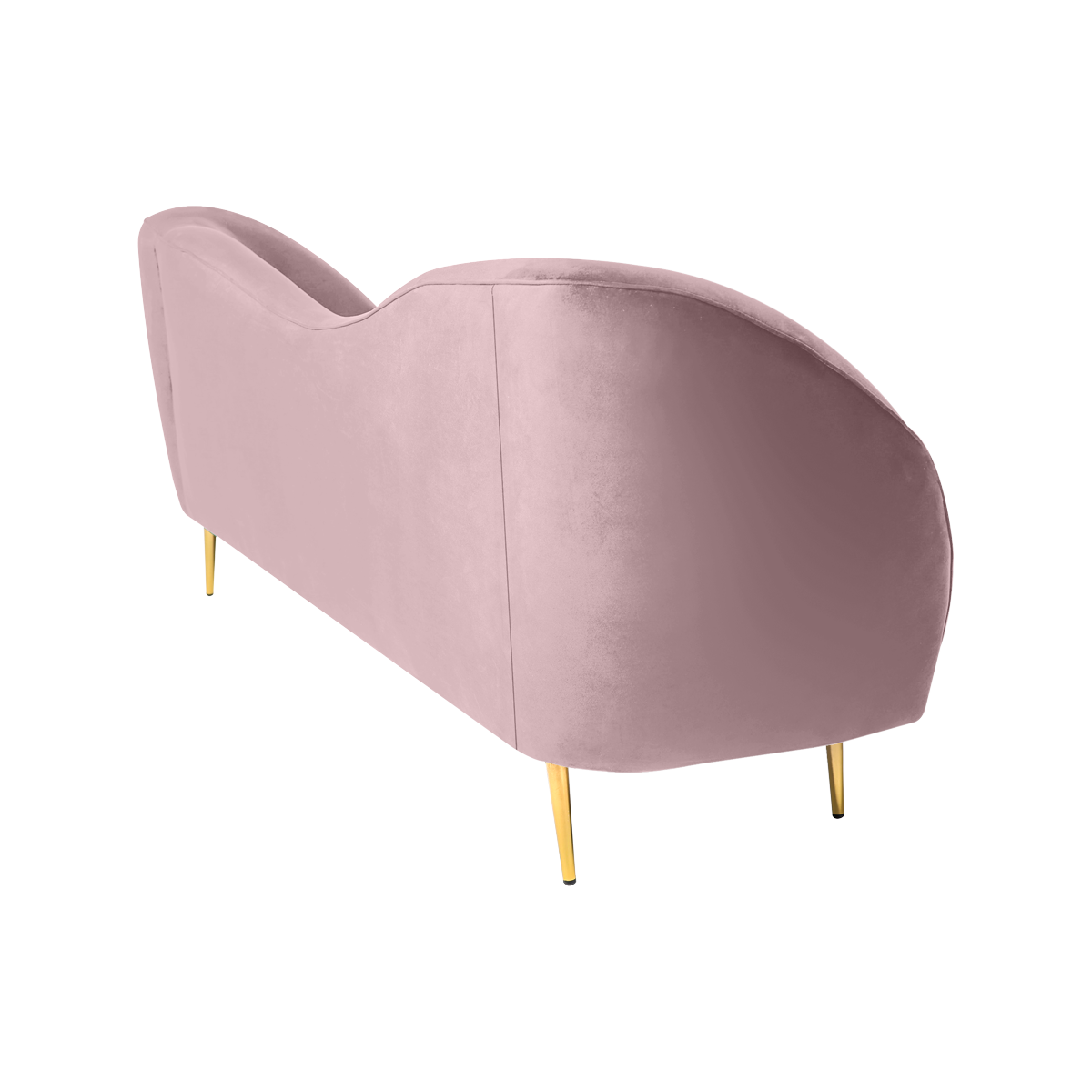 Foto 3 | Sofá De 3 Plazas Tapizado En Terciopelo Rosa. Estructura De Madera Sólida Y Patas De Metal