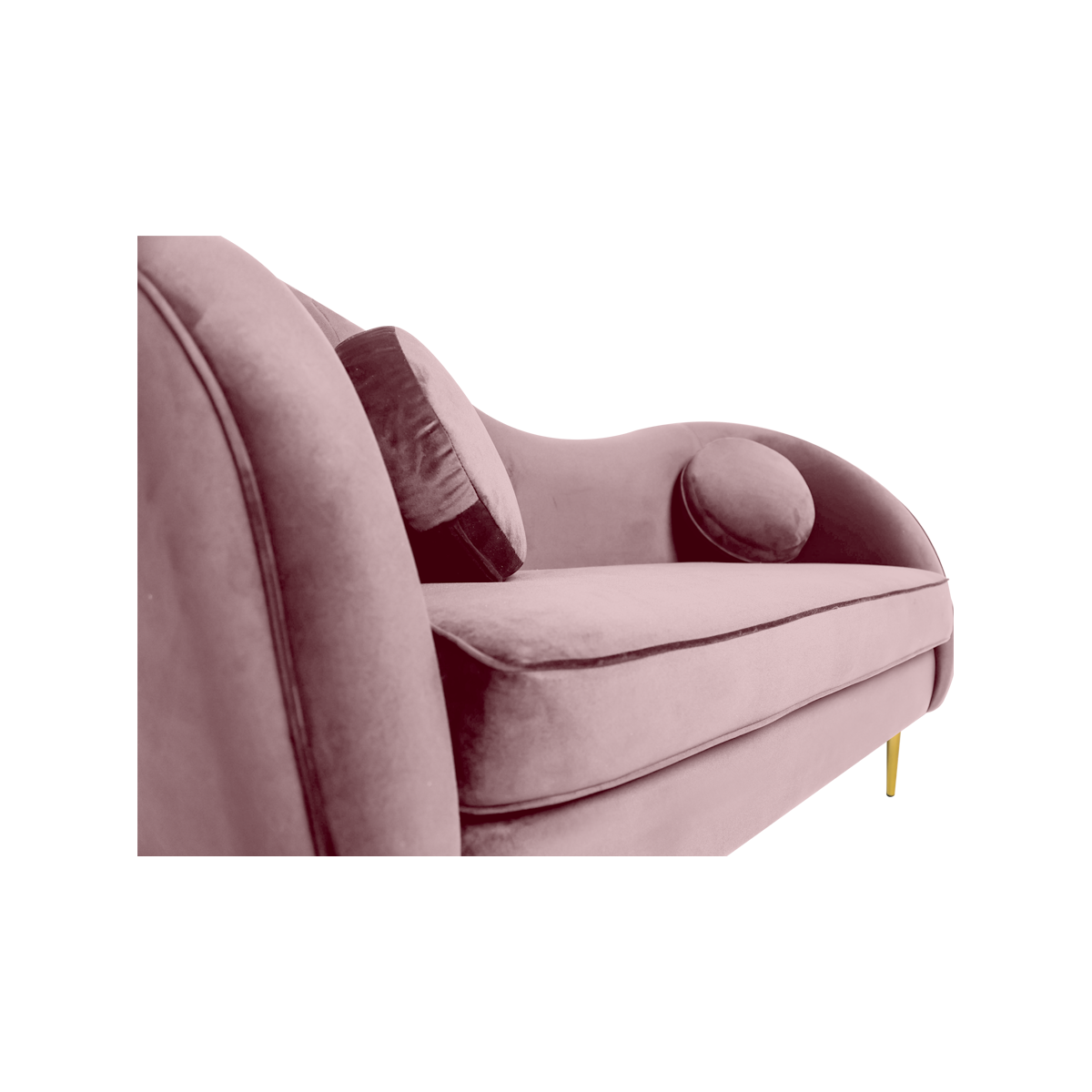 Foto 4 pulgar | Sofá De 2 Plazas Tapizado En Terciopelo Rosa. Estructura De Madera Sólida Y Patas De Metal