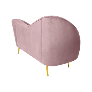 Foto 4 | Sofá De 2 Plazas Tapizado En Terciopelo Rosa. Estructura De Madera Sólida Y Patas De Metal