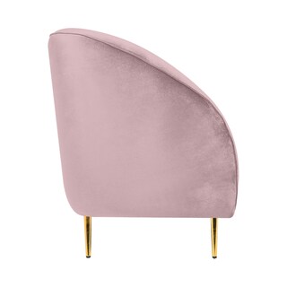 Foto 5 | Sofá De 2 Plazas Tapizado En Terciopelo Rosa. Estructura De Madera Sólida Y Patas De Metal
