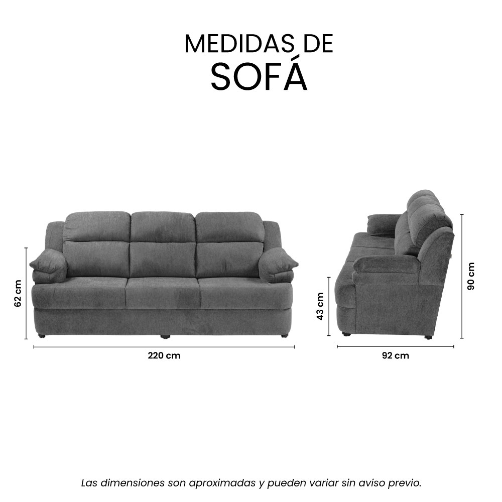 Foto 7 | Sofá Trinity Kendra Color Gris Oscuro 3 Plazas