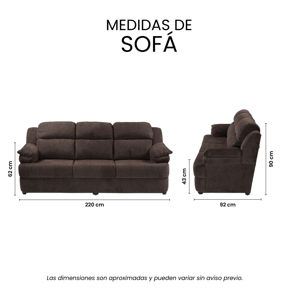Foto 7 | Sofá Trinity Kendra Color Chocolate 3 Plazas