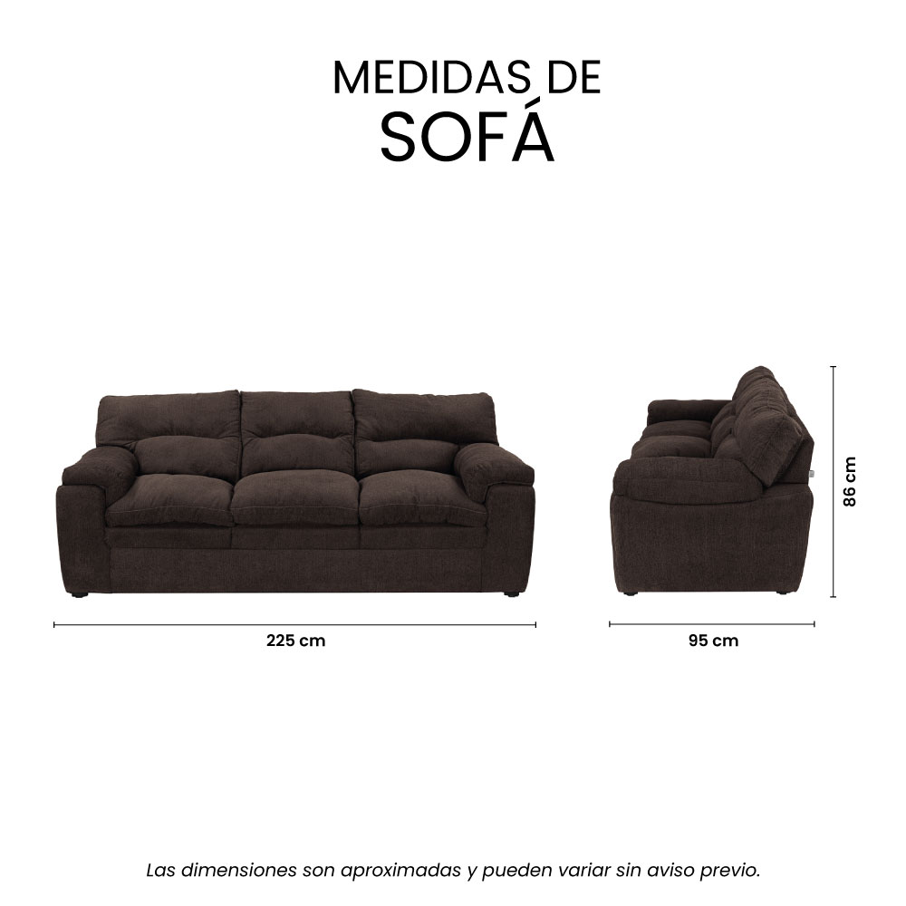Foto 7 | Sofá Trinity Cosmo Color Chocolate 3 Plazas