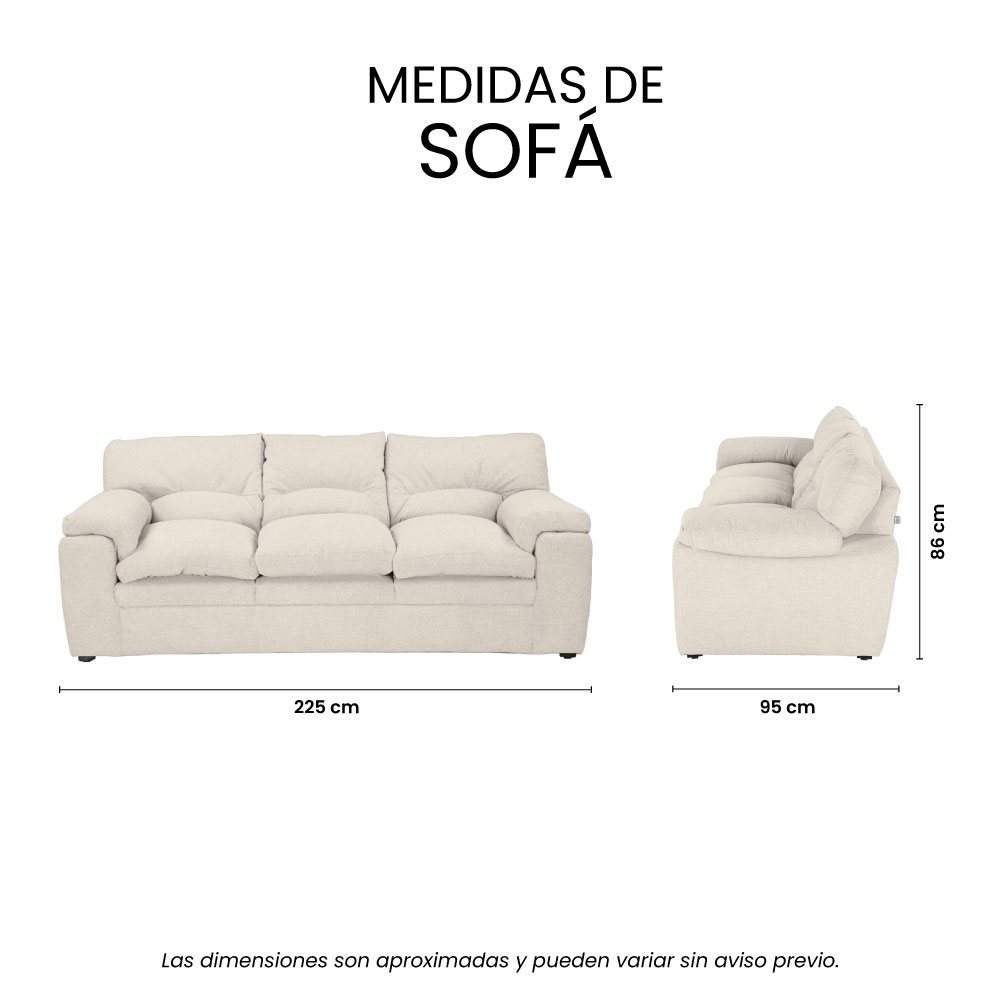 Foto 9 pulgar | Sofá Trinity Cosmo Color Crema 3 Plazas