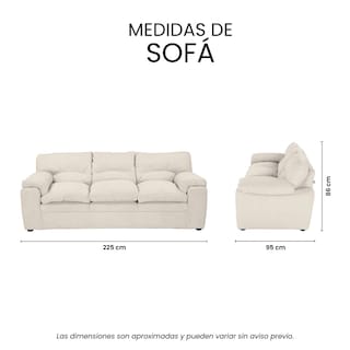 Foto 8 | Sofá Trinity Cosmo Color Crema 3 Plazas