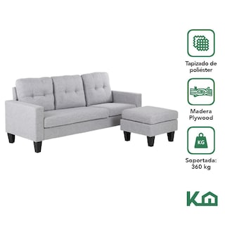 Foto 3 | Sofá Sala Esquinera Izquierda Sillón Reversible Madera