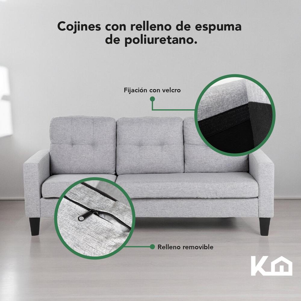 Foto 6 pulgar | Sofá Sala Esquinera Izquierda Sillón Reversible Madera