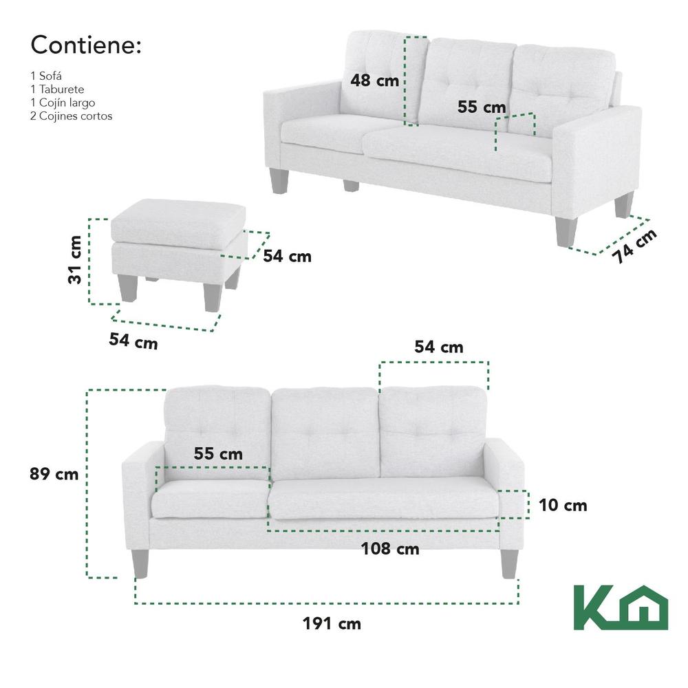 Foto 7 pulgar | Sofá Sala Esquinera Izquierda Sillón Reversible Madera