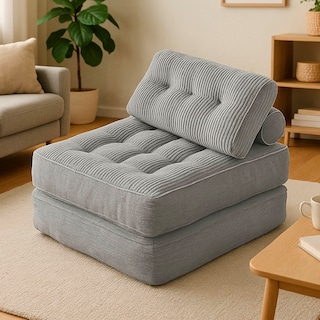Foto 1 | Magma Life Sofá Plegable 2 En 1, Terciopelo Suave, Relleno De Memory Foam, Respaldo Antideslizante, Color Gris, 85x8