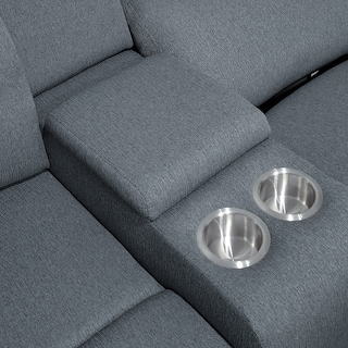 Foto 2 | Sala Esquinero Reclinable De 6 Plazas Color Gris Con Consola Y Portavasos