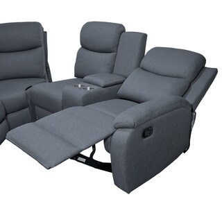 Foto 4 | Sala Esquinero Reclinable De 6 Plazas Color Gris Con Consola Y Portavasos