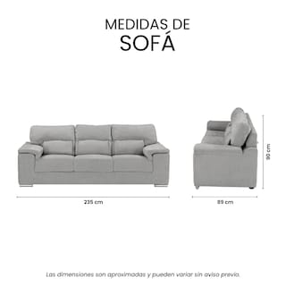 Foto 7 | Sofá Trinity Kaizen Color Gris 3 Plazas