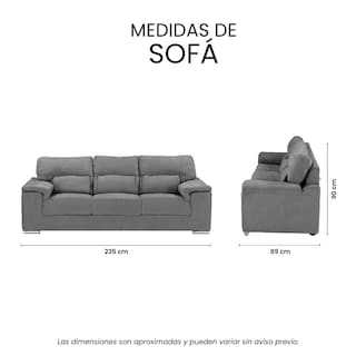 Foto 7 | Sofá Trinity Kaizen Color Gris Oscuro 3 Plazas