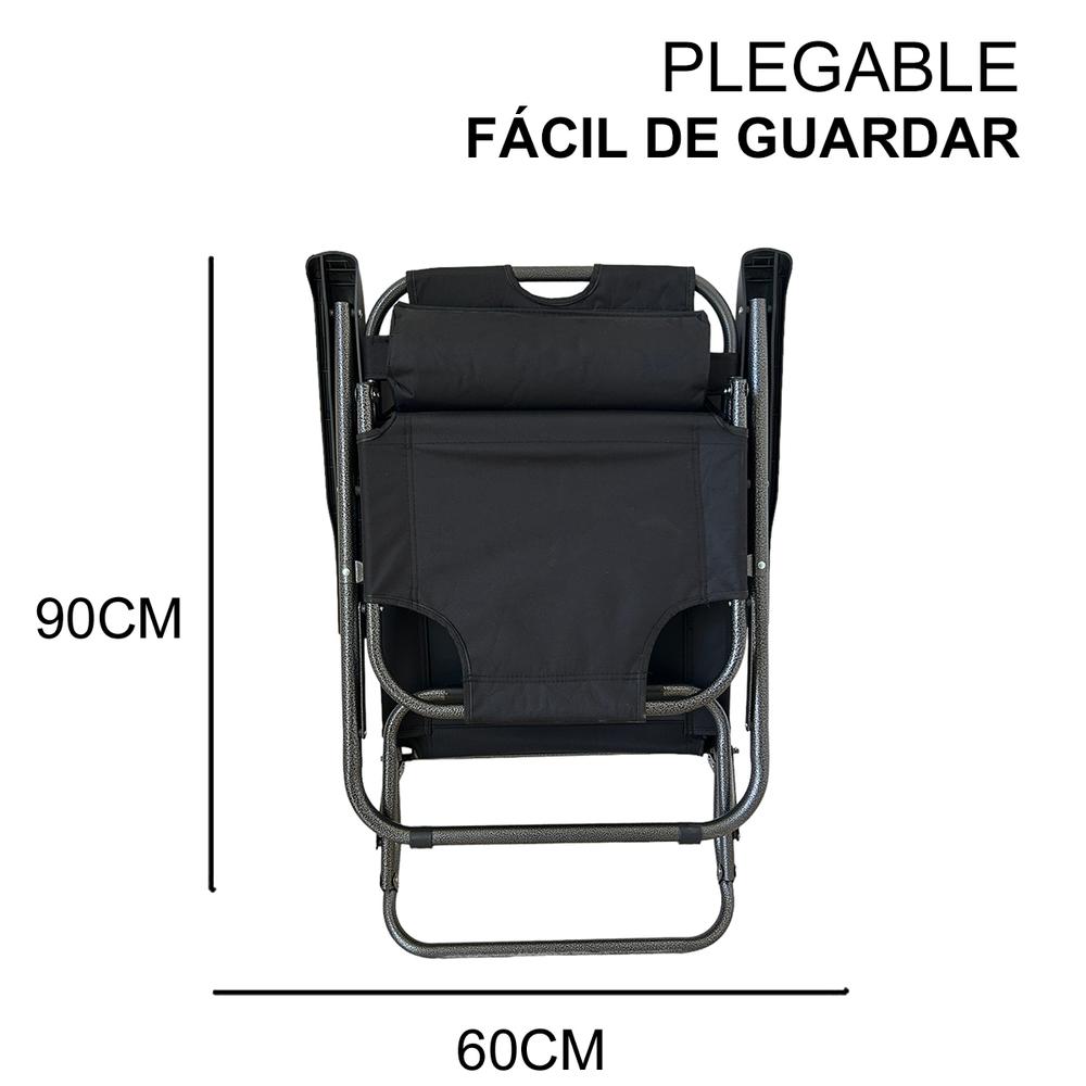Foto 7 pulgar | 2 Sillas Camastro Plegable Reclinable Jardín Playa Alberca