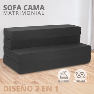 Foto 2 | Sofá Cama Portátil Onof Sci-n Plegable 2 n 1 Matrimonial Gris Grafito