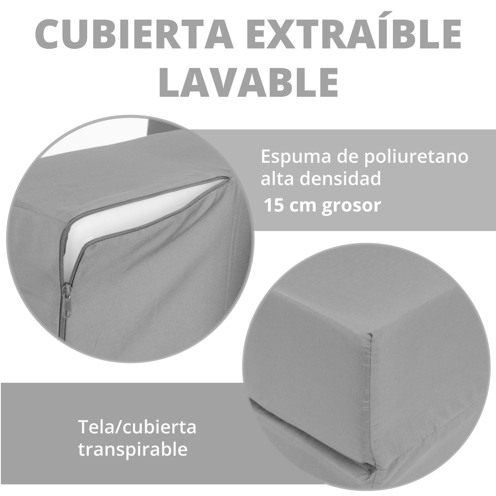 Foto 4 pulgar | Sofá Cama Matrimonial Onof Scm Plegable 2 En 1 Color Gris