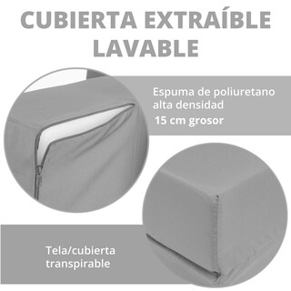Foto 3 | Sofá Cama Matrimonial Onof Scm Plegable 2 En 1 Color Gris