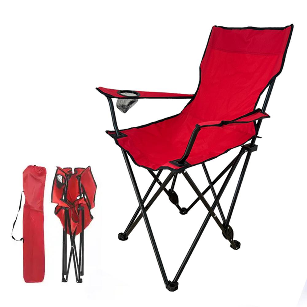 Foto 2 pulgar | Silla de Playa CJR Roja Plegable Reclinable con Funda para Exterior 5 Piezas