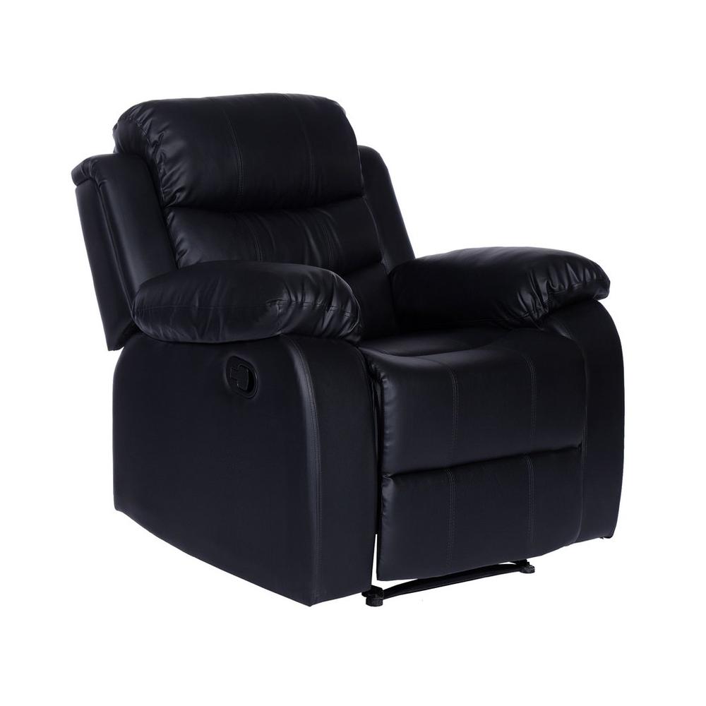 Foto 2 pulgar | Sillón Reposet Midtown Concept color Negro Reclinable Individual Tapizado en Simil Cuero