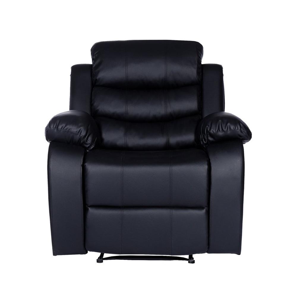 Foto 3 pulgar | Sillón Reposet Midtown Concept color Negro Reclinable Individual Tapizado en Simil Cuero