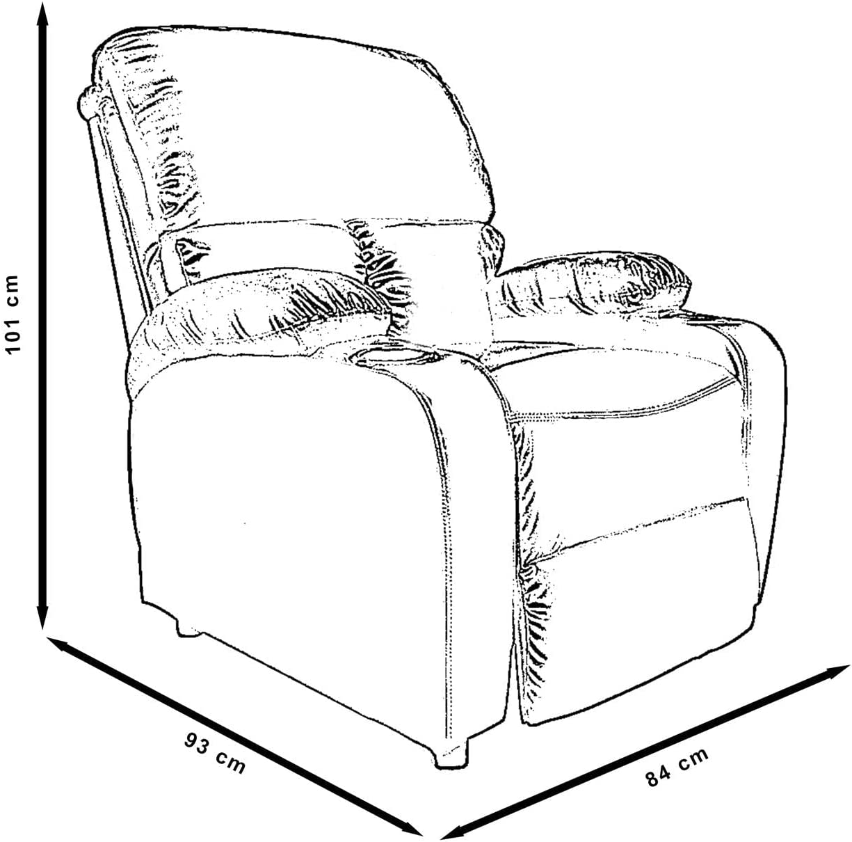 Foto 4 pulgar | Sillón Reposet Midtown Concept Reclinable Individual Tapizado en Simil Cuero