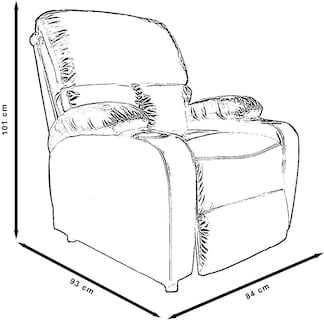Foto 3 | Sillón Reposet Midtown Concept Reclinable Individual Tapizado en Simil Cuero