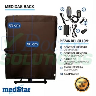 Foto 4 | Sillón de Masaje Eléctrico Reposet Eleva Usuario 45° Con Calor