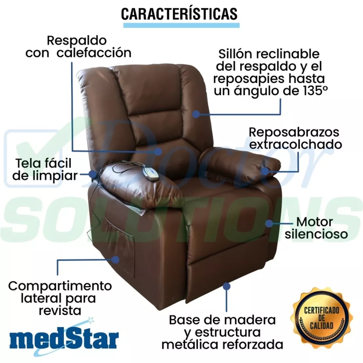 Foto 6 pulgar | Sillón de Masaje Eléctrico Reposet Eleva Usuario 45° Con Calor