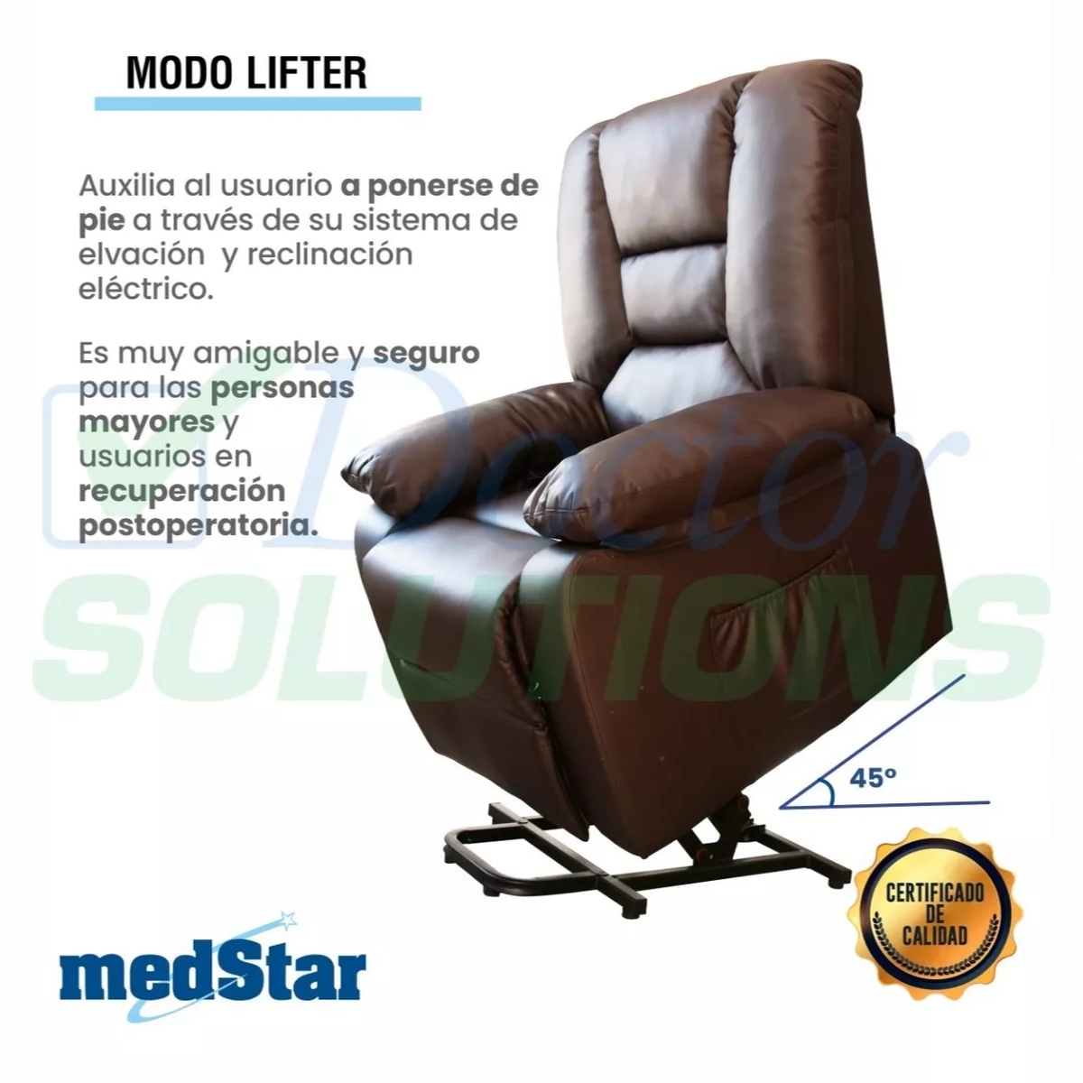 Foto 7 pulgar | Sillón de Masaje Eléctrico Reposet Eleva Usuario 45° Con Calor