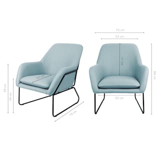 Foto 6 | Sillón Individual Con Reposapiés Top Living Selina-g Azul