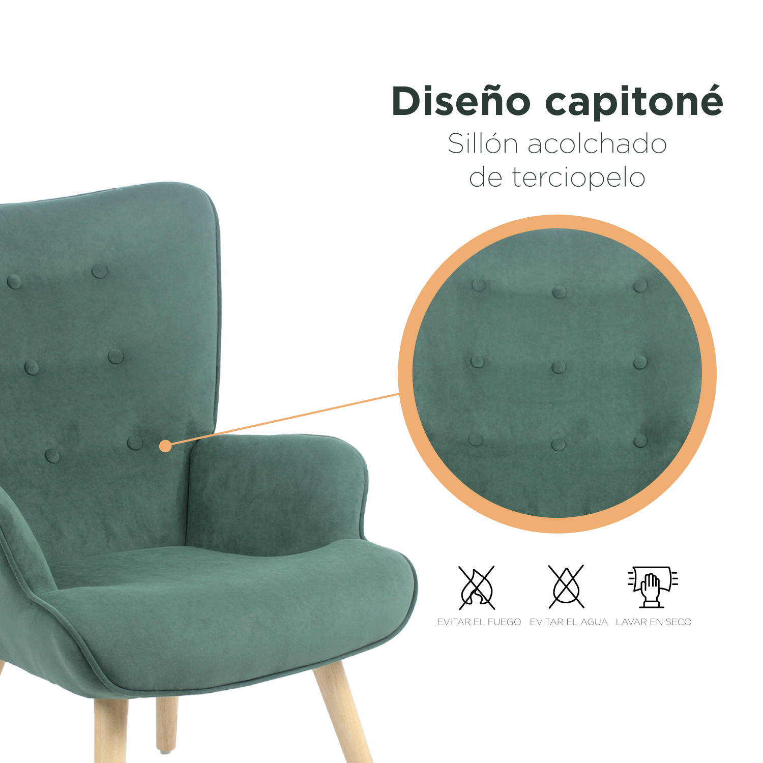 Foto 5 pulgar | Sillón Individual Top Living Tarina-g Verde