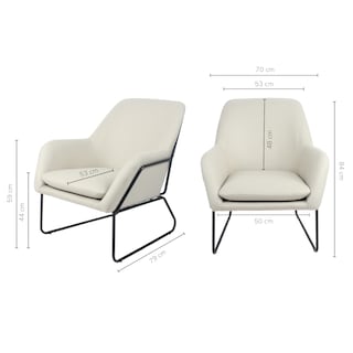 Foto 6 | Sillón Individual Con Reposapiés Top Living Selina-a Beige