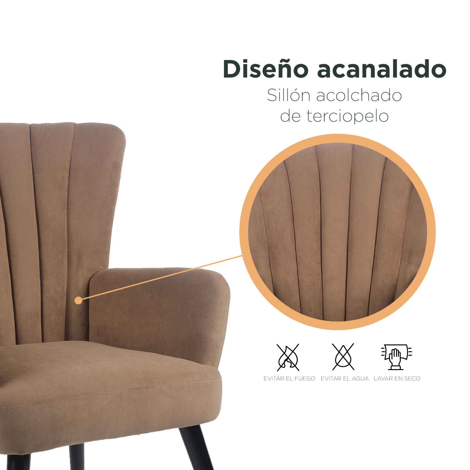 Foto 7 pulgar | Sillón Individual Top Living Azalia-g Café