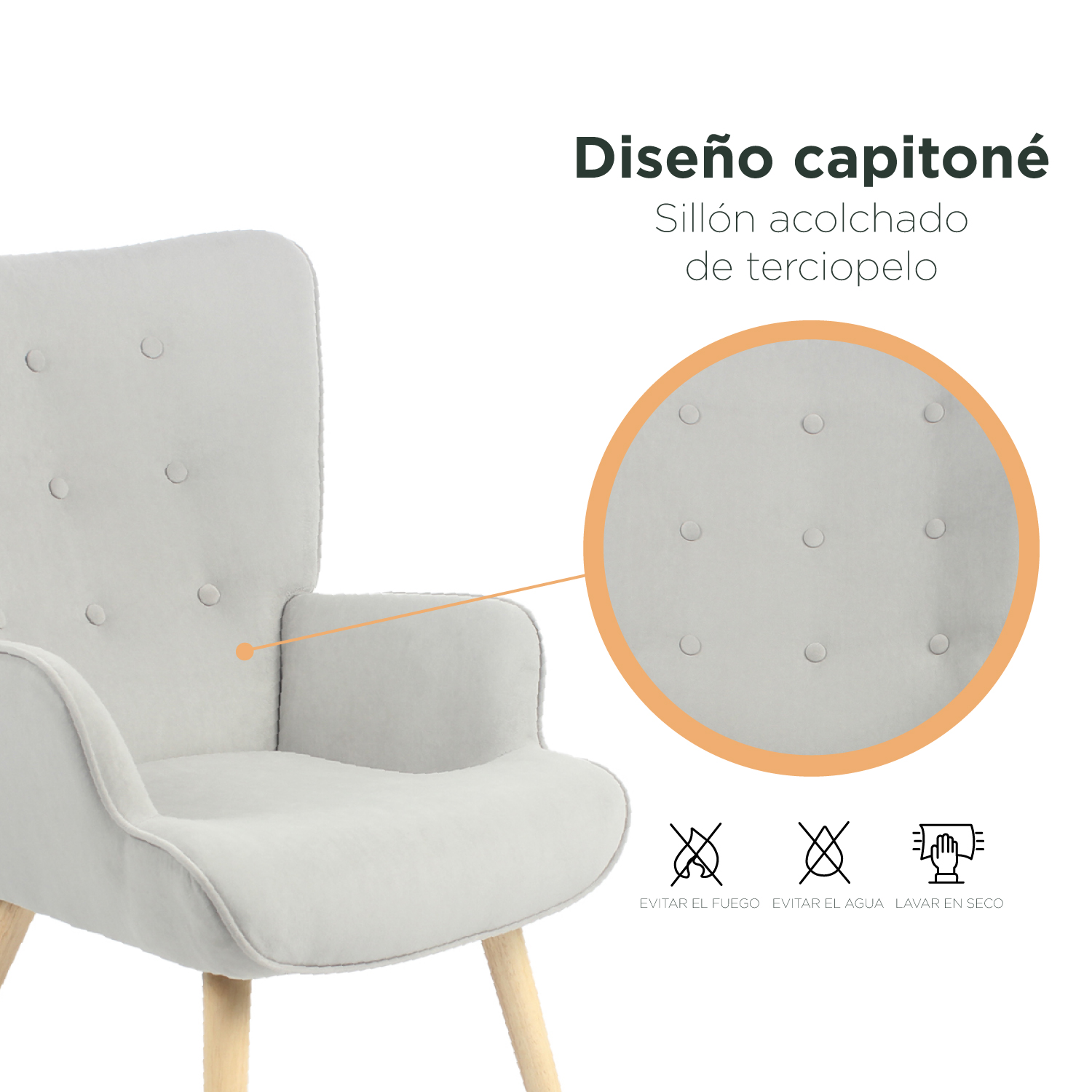 Foto 4 | Sillón Individual Top Living Tarina-a Gris