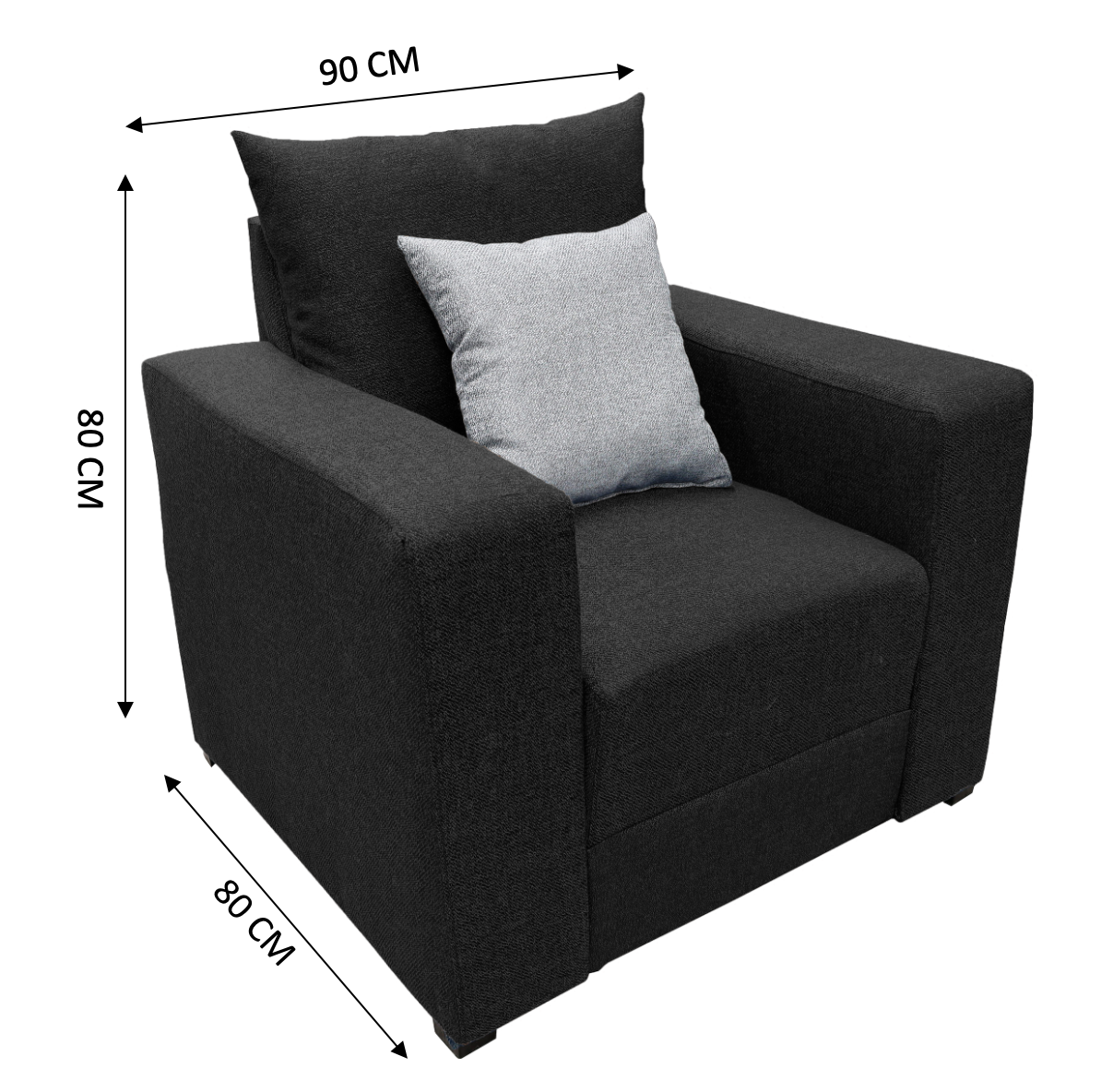 Foto 6 pulgar | Sillón El Bazar Store Miami Lino Negro 1 Plaza Modular