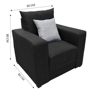Foto 5 | Sillón El Bazar Store Miami Lino Negro 1 Plaza Modular