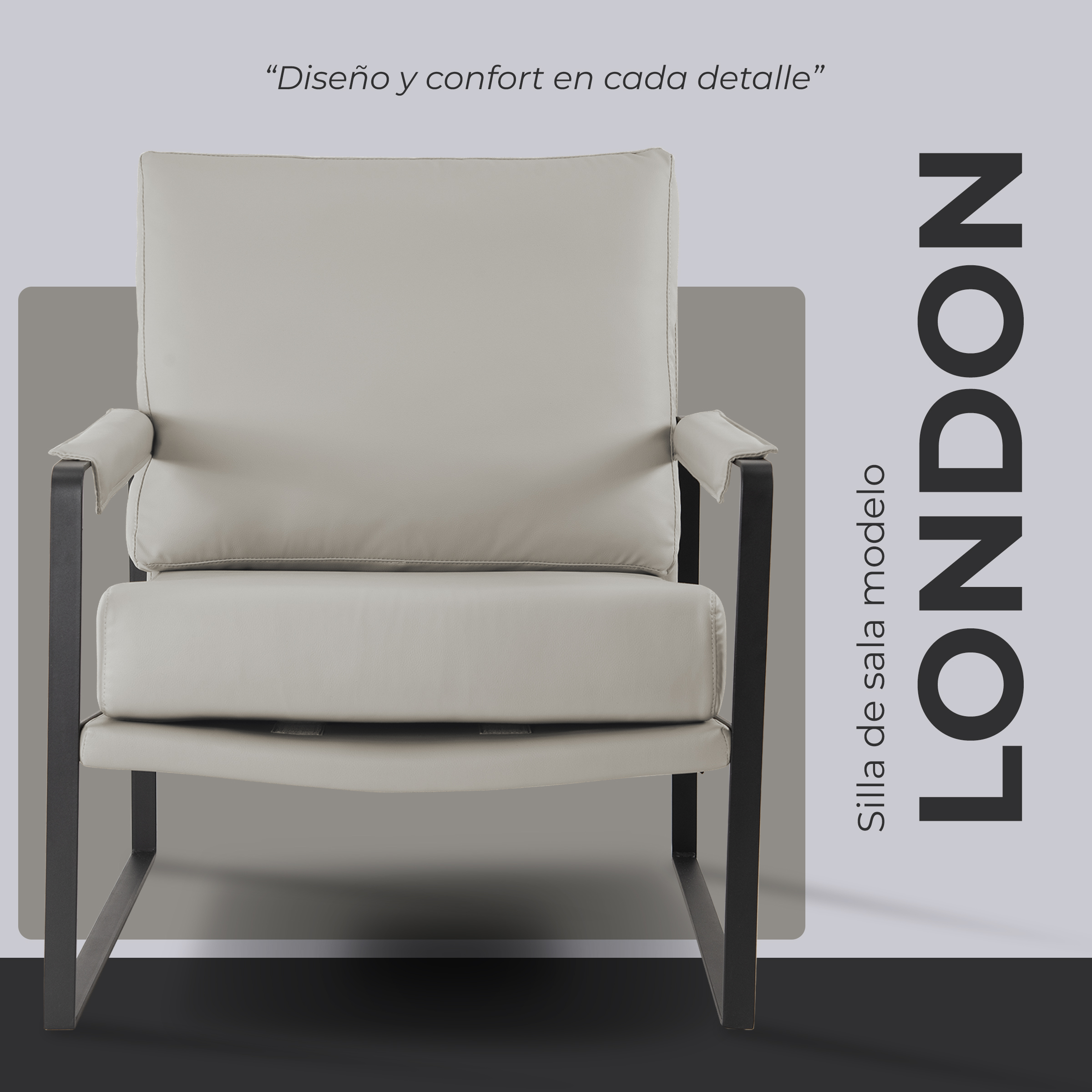 Foto 2 | Sillón Individual Yellow Mellow London Moderno Gris