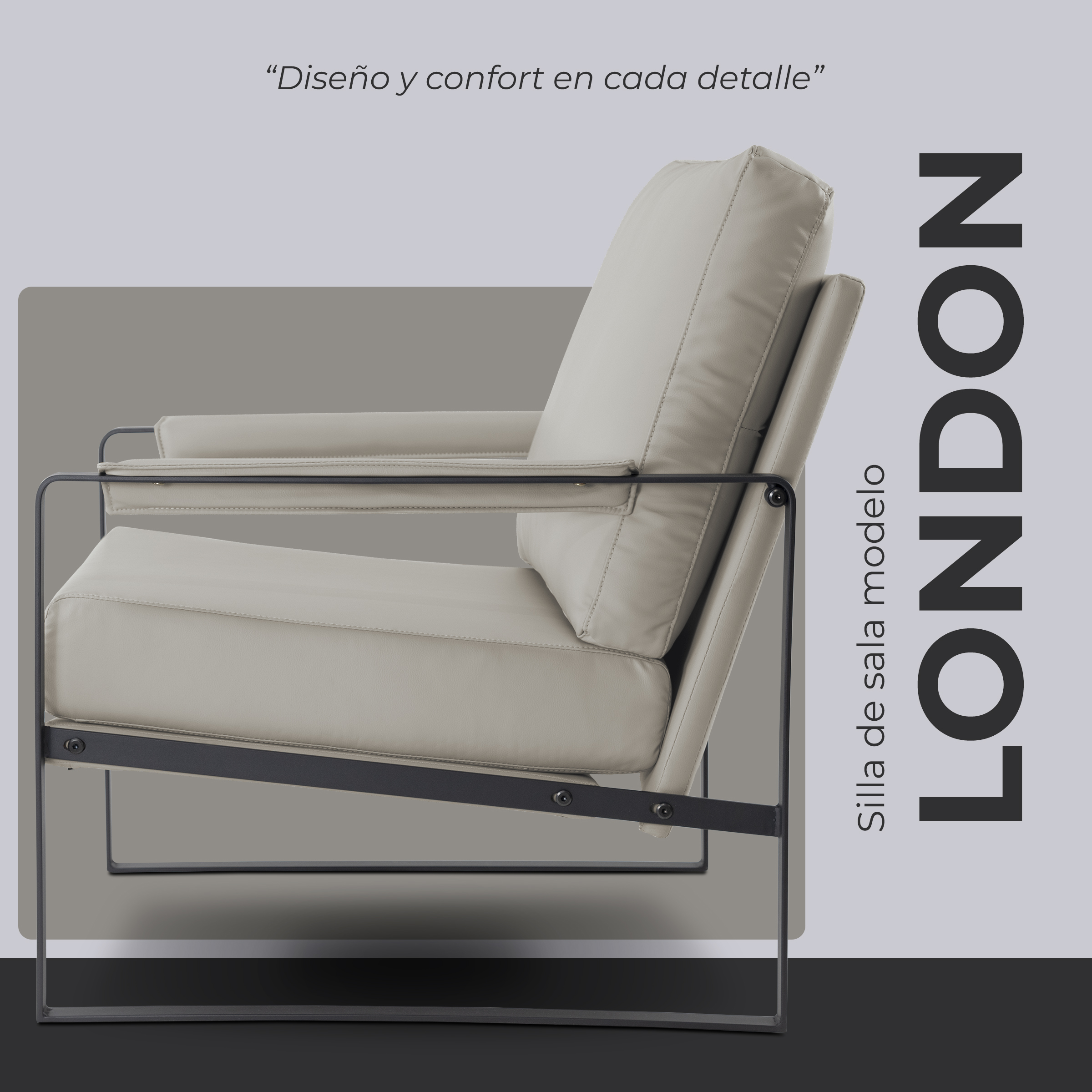 Foto 4 pulgar | Sillón Individual Yellow Mellow London Moderno Gris