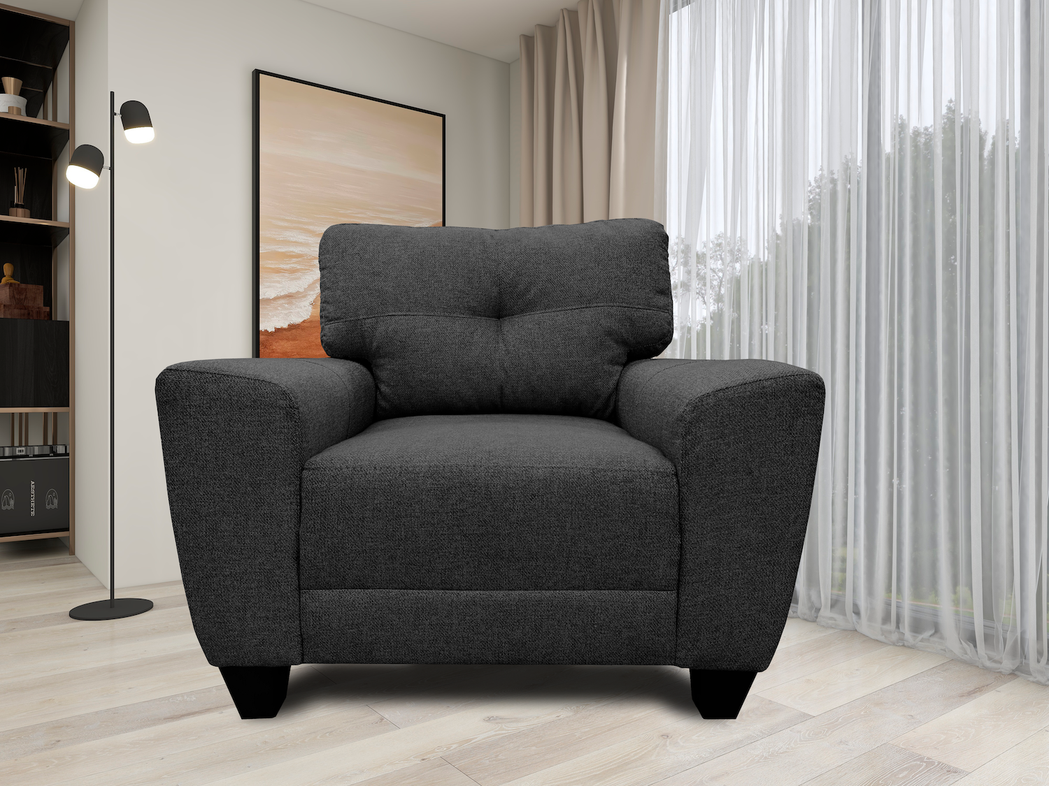 Foto 2 | Sillon El Bazar Store Sidney Lino Gris Oxford 1 Pieza