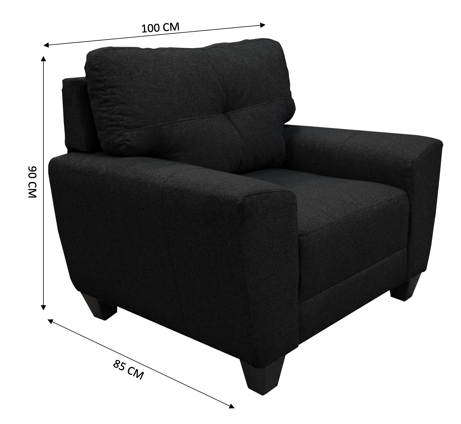 Foto 6 pulgar | Sillon El Bazar Store Sidney Lino Negro 1 Pieza